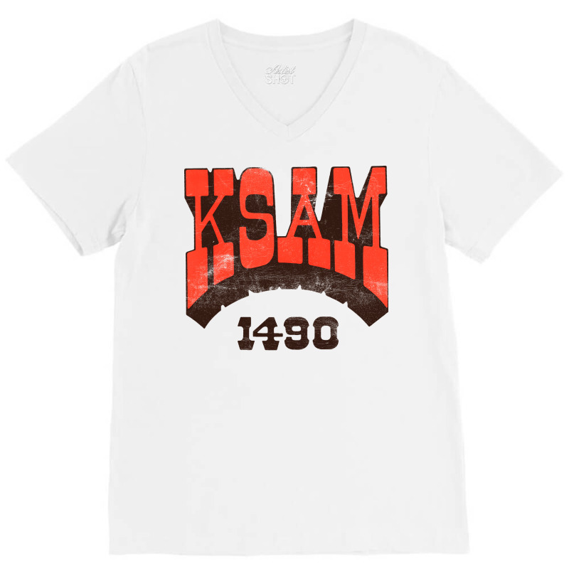 Ksam Huntsville, Tx 70s Radio Station V-Neck Tee by amobeajazevi | Artistshot