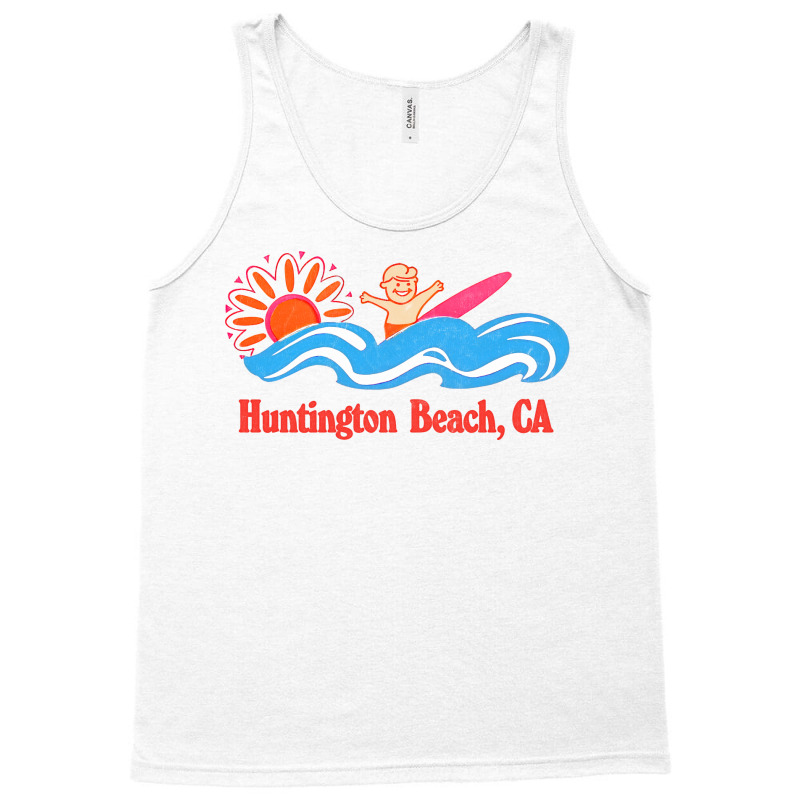 Huntington Beach, Ca   Original Retro Style Surf Beach Design Tank Top | Artistshot