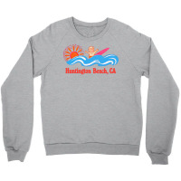 Huntington Beach, Ca   Original Retro Style Surf Beach Design Crewneck Sweatshirt | Artistshot