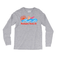 Huntington Beach, Ca   Original Retro Style Surf Beach Design Long Sleeve Shirts | Artistshot