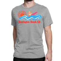 Huntington Beach, Ca   Original Retro Style Surf Beach Design Classic T-shirt | Artistshot