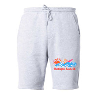 Huntington Beach, Ca   Original Retro Style Surf Beach Design Fleece Short | Artistshot