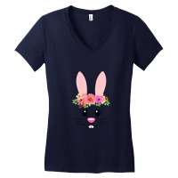 Cute Easter Bunny Face  For Girls And Toddlers Women's V-neck T-shirt | Artistshot