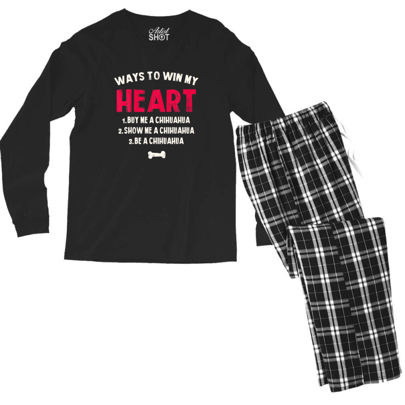 Ways To Win My Heart Girlfriend Chihuahua Couples Chiwawa Men's Long Sleeve Pajama Set | Artistshot