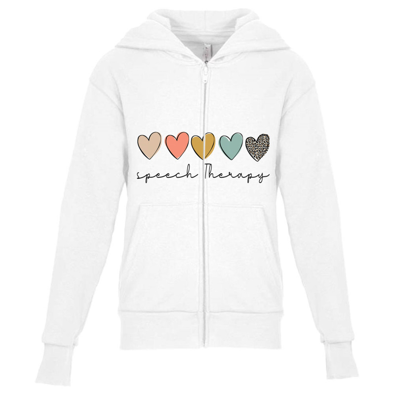 Speech Therapy Leopard Hearts Speech Language Pathology Slp Youth Zipper Hoodie by JamesArtists | Artistshot