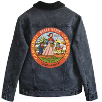 Belle Neige Camembert     Vintage Francophile Cheese Label Unisex Sherpa-lined Denim Jacket | Artistshot