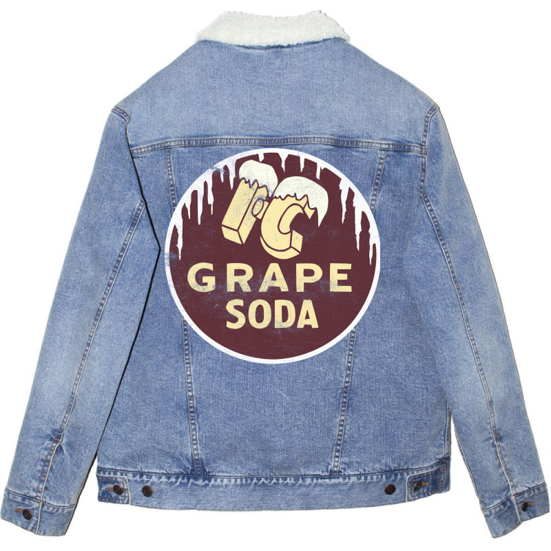 Ic Grape Soda       Vintage Faded Style Aesthetic Design Unisex Sherpa-lined Denim Jacket | Artistshot