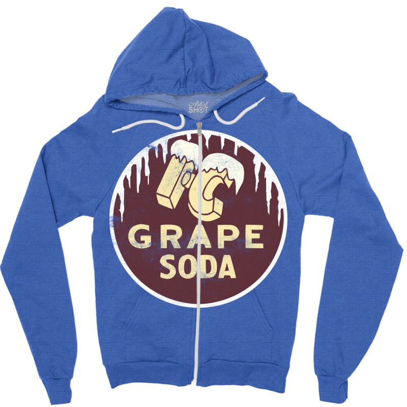 Ic Grape Soda       Vintage Faded Style Aesthetic Design Zipper Hoodie | Artistshot