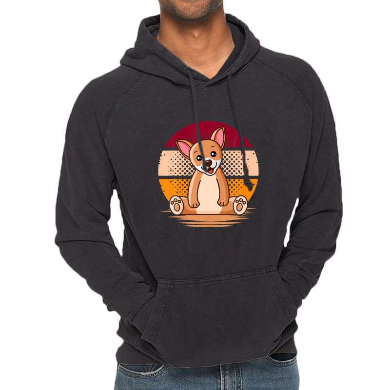 Chihuahua Dog Retro Halftone Sunset Vintage Hoodie | Artistshot