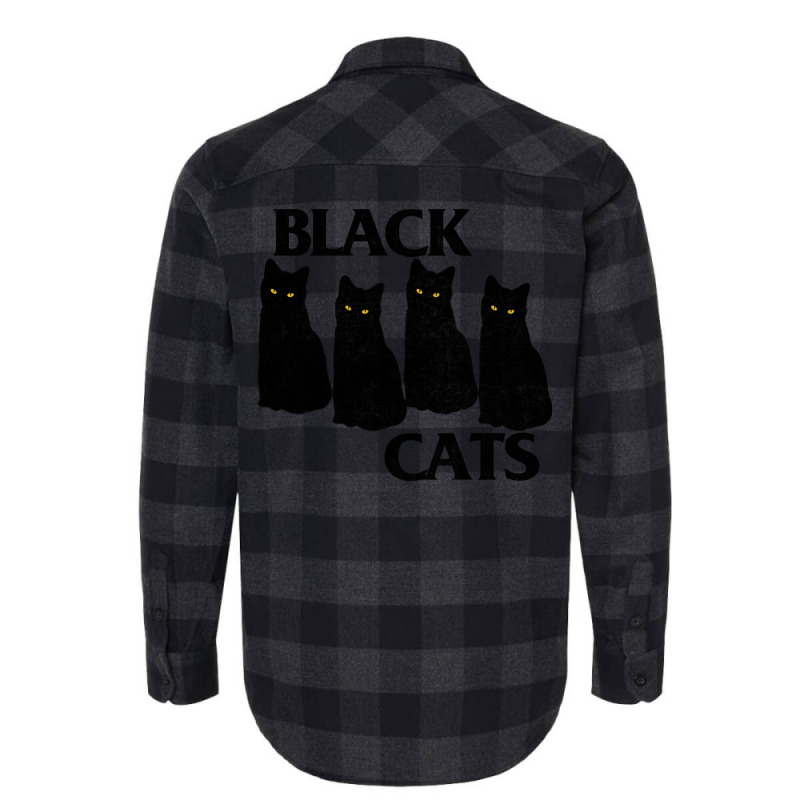 Black Cat Flag   Faded Style Kitty Fan Design Flannel Shirt | Artistshot