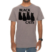 Black Cat Flag   Faded Style Kitty Fan Design Vintage T-shirt | Artistshot