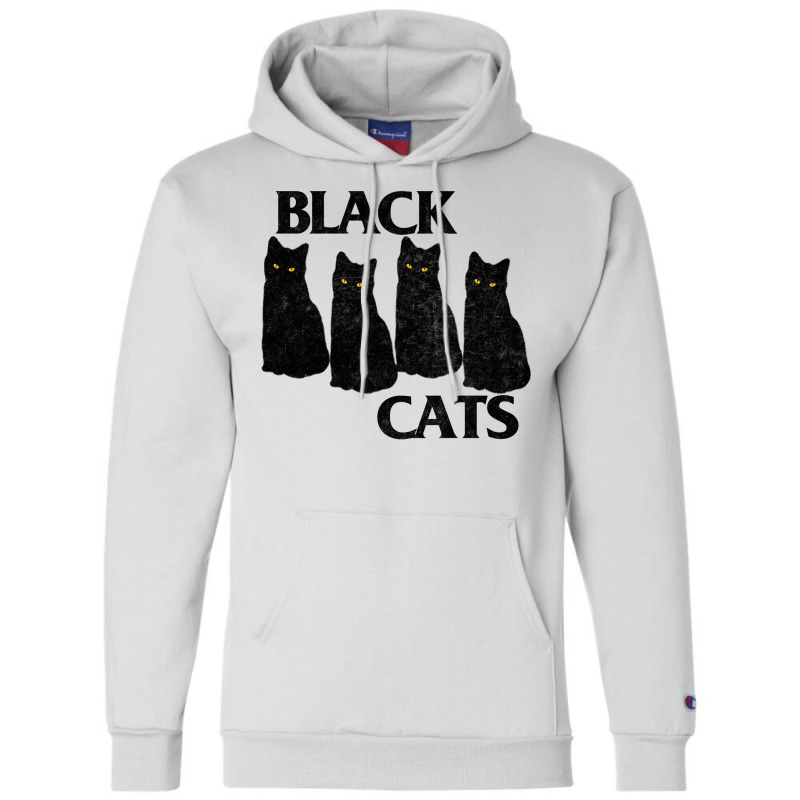 Black Cat Flag   Faded Style Kitty Fan Design Champion Hoodie | Artistshot