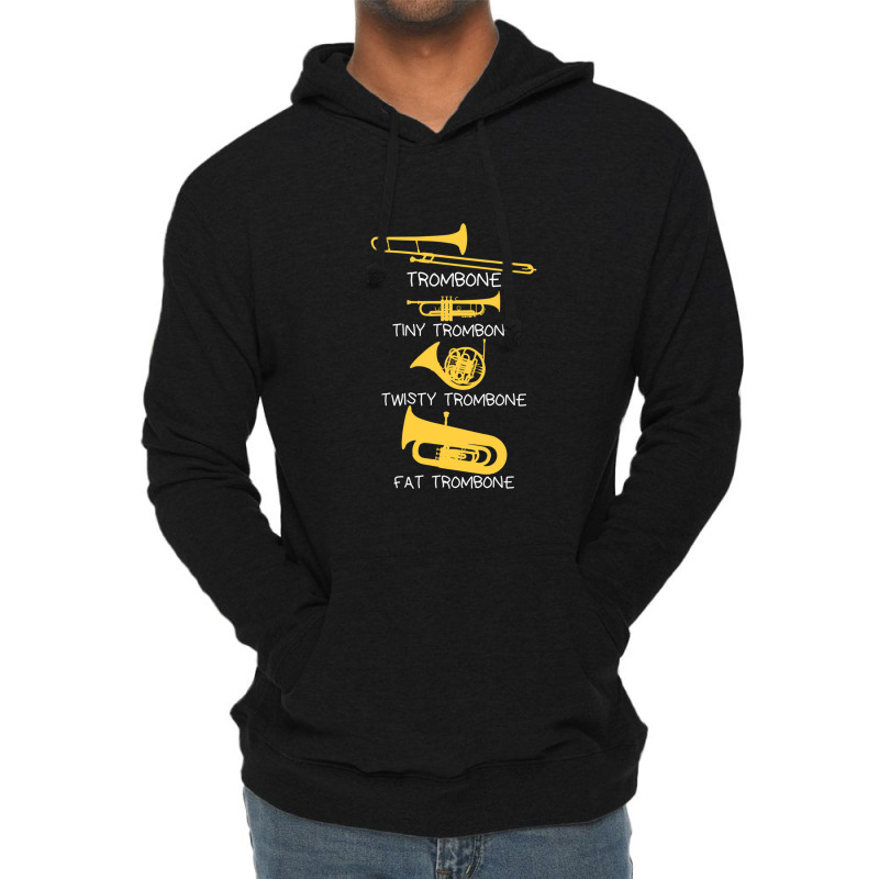 Funny Types Of Trombones Lightweight Hoodie by CharlesZacharias | Artistshot