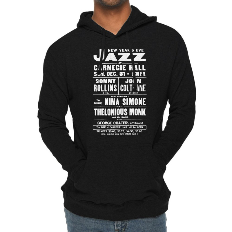 Jazz At Carnegie Hall       Vintage Jazz Poster (1) Lightweight Hoodie | Artistshot