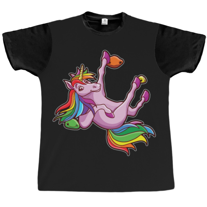 Funny Unicorn Rock Climbing Bouldering Rainbow Graphic T-shirt | Artistshot