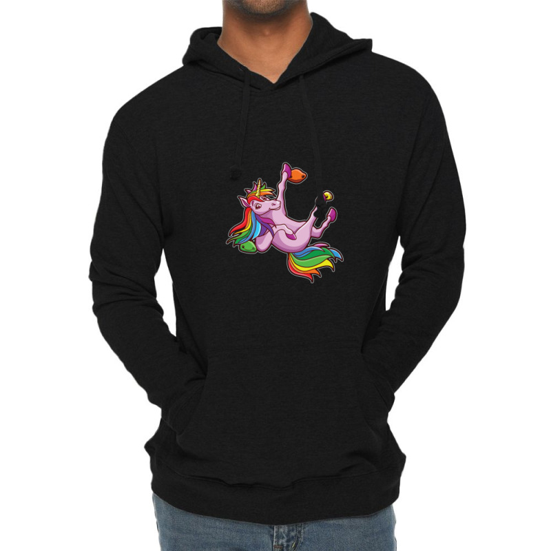 Funny Unicorn Rock Climbing Bouldering Rainbow Lightweight Hoodie | Artistshot