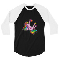 Funny Unicorn Rock Climbing Bouldering Rainbow 1 3/4 Sleeve Shirt | Artistshot