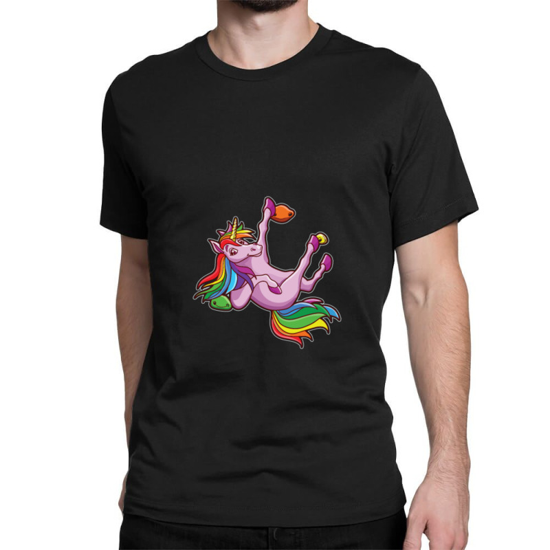 Funny Unicorn Rock Climbing Bouldering Rainbow 1 Classic T-shirt | Artistshot