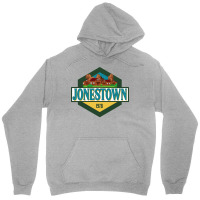 Jonestown   Addams Family Travel Badge Unisex Hoodie | Artistshot