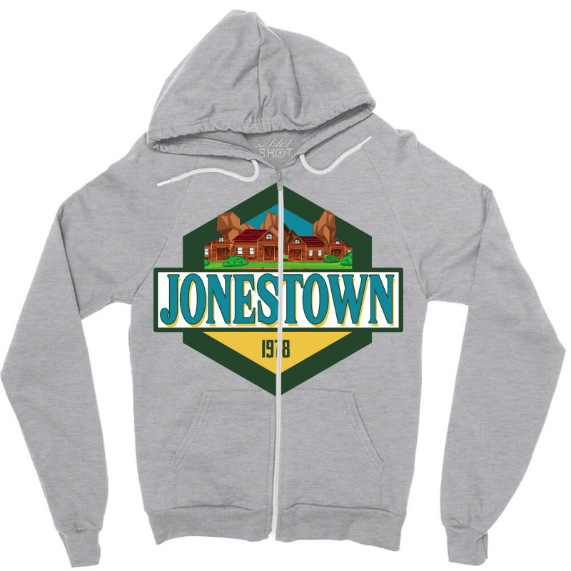 Jonestown   Addams Family Travel Badge Zipper Hoodie by sinauutolm | Artistshot