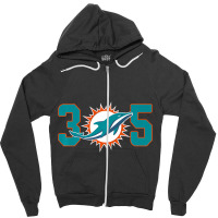 305 Modern Miami Football, Cool Dolphin, Tailgate Party Fan Premium Zipper Hoodie | Artistshot