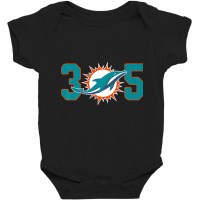 305 Modern Miami Football, Cool Dolphin, Tailgate Party Fan Premium Baby Bodysuit | Artistshot