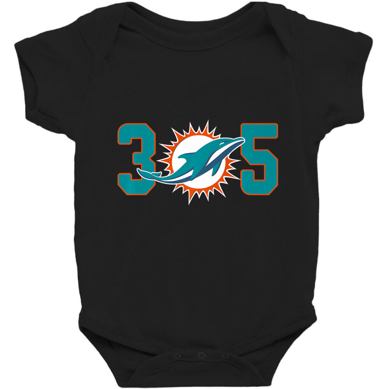 305 Modern Miami Football, Cool Dolphin, Tailgate Party Fan Premium Baby Bodysuit | Artistshot