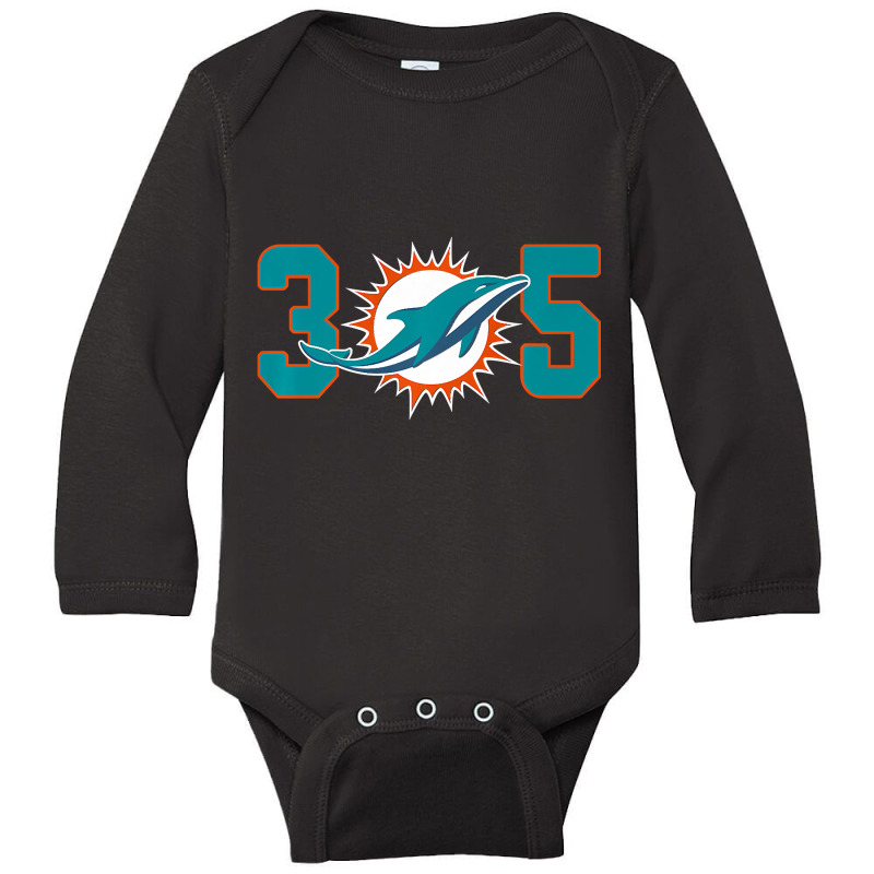 305 Modern Miami Football, Cool Dolphin, Tailgate Party Fan Premium Long Sleeve Baby Bodysuit | Artistshot