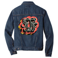 Keep Off The Grass   70s Stoner Design Men Denim Jacket | Artistshot