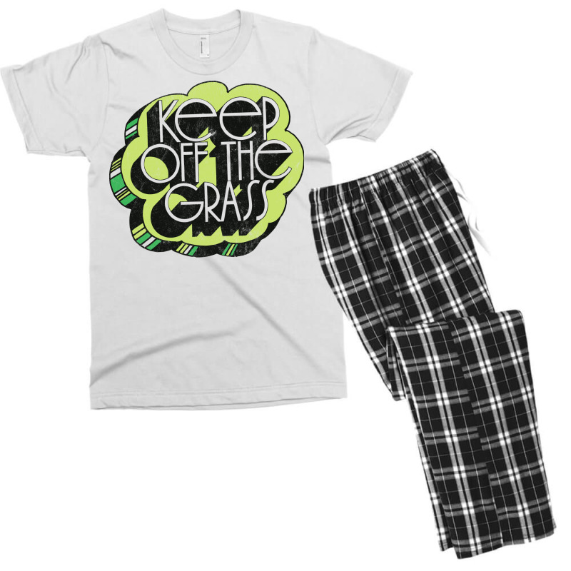 Keep Off The Grass 70s Retro Design Men's T-shirt Pajama Set | Artistshot