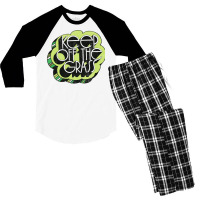 Keep Off The Grass 70s Retro Design Men's 3/4 Sleeve Pajama Set | Artistshot