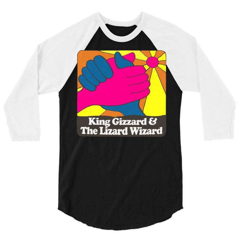 King Gizzard And The Lizard Wizard ∆ Retro Fan Art Design 3/4 Sleeve Shirt | Artistshot