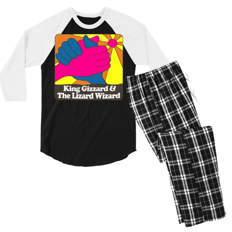 King Gizzard And The Lizard Wizard ∆ Retro Fan Art Design Men's 3/4 Sleeve Pajama Set | Artistshot