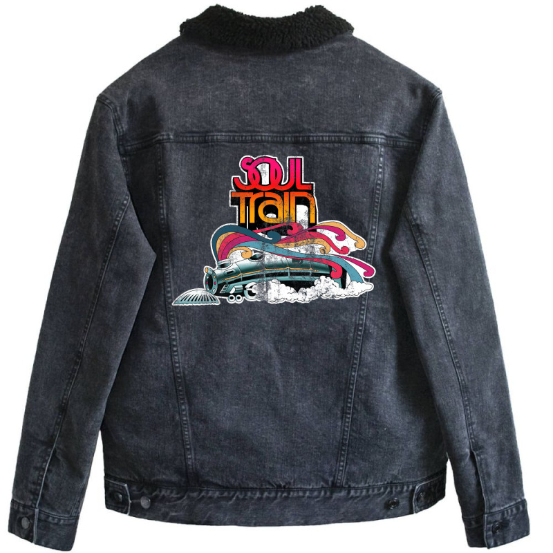 Soul Train, Distressed Unisex Sherpa-Lined Denim Jacket by mfenguasnieq | Artistshot