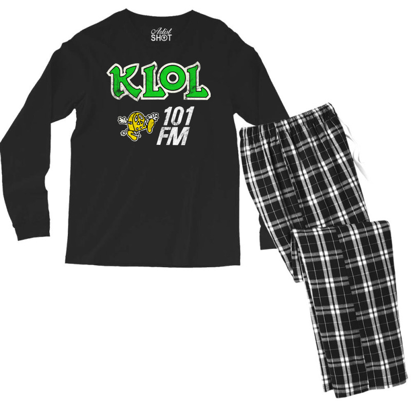 Klol Houston  80s Radio Men's Long Sleeve Pajama Set | Artistshot