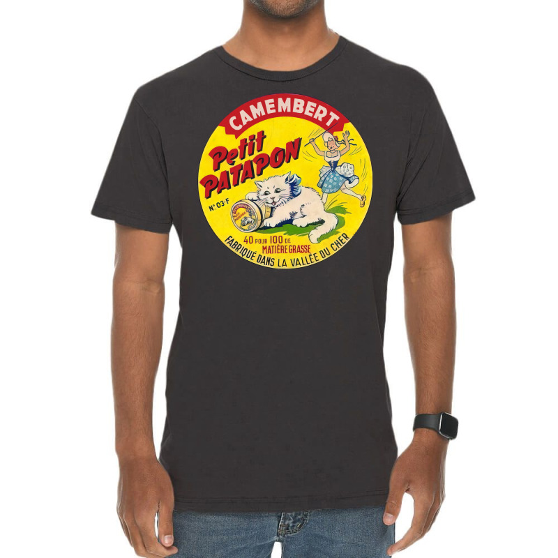 Camembert Petit Patapon     Vintage Francophile Cheese Label Vintage T-shirt | Artistshot