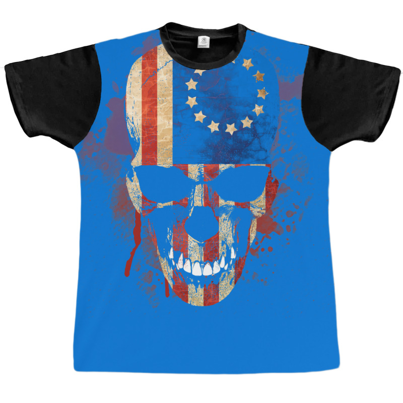 Usa Old Glory Skull Graphic T-shirt | Artistshot