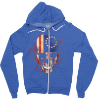 Usa Old Glory Skull Zipper Hoodie | Artistshot