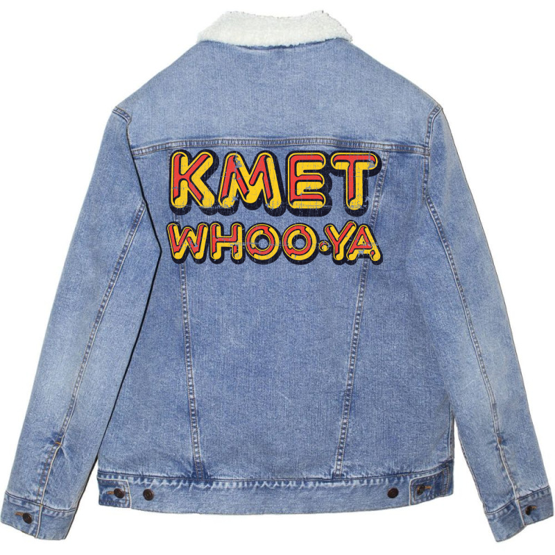 Kmet Whoo Ya Los Angeles   Distressed Design Version Unisex Sherpa-lined Denim Jacket | Artistshot