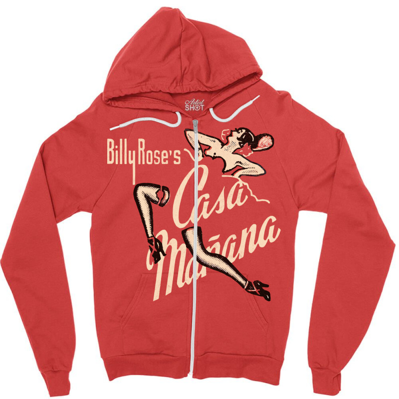 Casa Manana         Retro Mid Century Aesthetic Zipper Hoodie | Artistshot