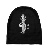 Bass Cleff Headstock Bass Guitar Baby Beanies | Artistshot