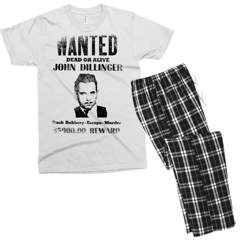 Wanted Poster John Dillinger, Distressed Men's T-shirt Pajama Set | Artistshot