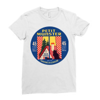 Petit Munster    Vintage Francophile Cheese Label Ladies Fitted T-shirt | Artistshot