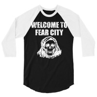 Welcome To Fear City, Distressed 3/4 Sleeve Shirt | Artistshot