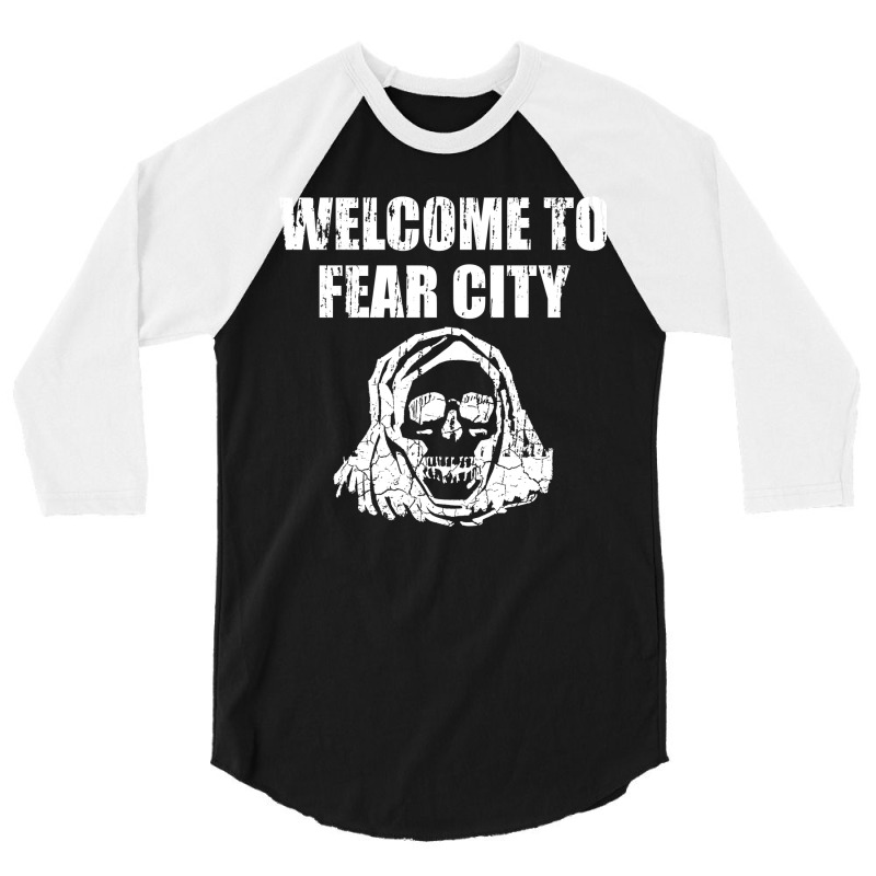 Welcome To Fear City, Distressed 3/4 Sleeve Shirt | Artistshot