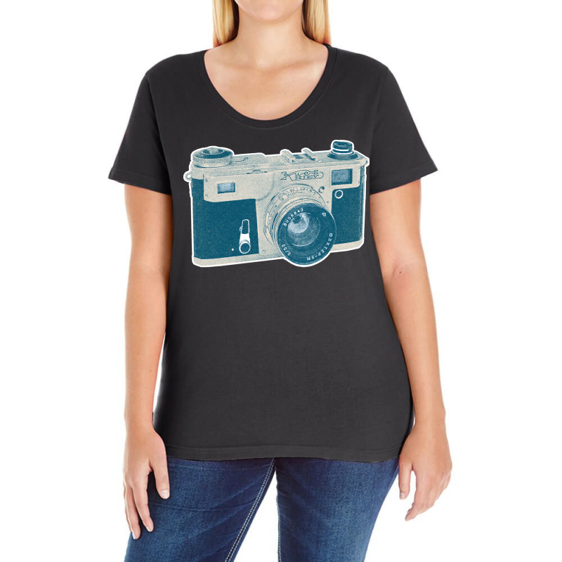 Vintage Kiev 4 Rangefinder Camera Design Ladies Curvy T-Shirt by jyttelawsont | Artistshot