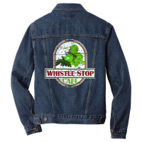 Whistle Stop Cafe, Wood Pattern Distressed Men Denim Jacket | Artistshot