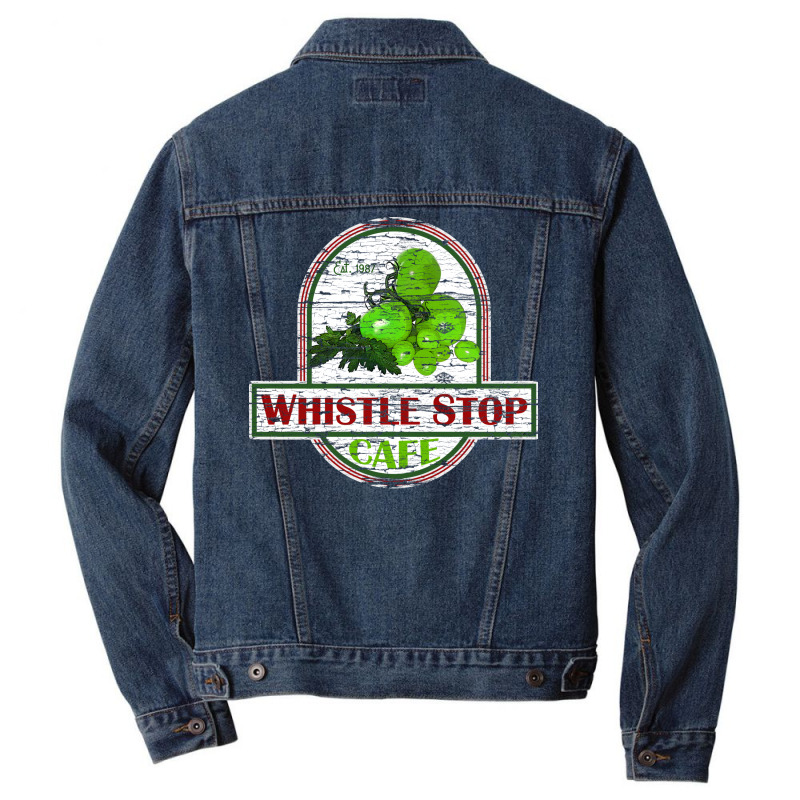 Whistle Stop Cafe, Wood Pattern Distressed Men Denim Jacket | Artistshot