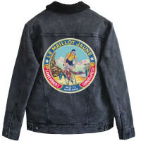 Yellow Jersey    Vintage Francophile Cheese Label Unisex Sherpa-lined Denim Jacket | Artistshot