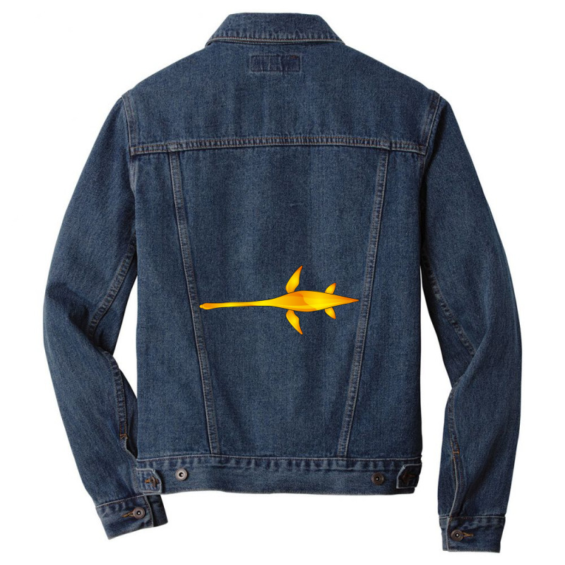 Golden Plesiosaur   Golden Loch Ness Monster 1 Men Denim Jacket | Artistshot